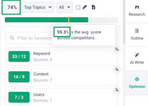 to cover the topic in more depth by reaching a topic score of 70%.