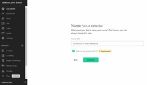 Next it will ask you to add the name to your course