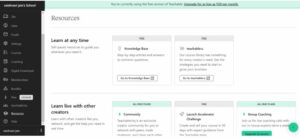 Teachable also provides Resources to help the users utilize the platform in the best way possible