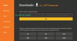 open the Downloader app and enter the Sling TV APK URL