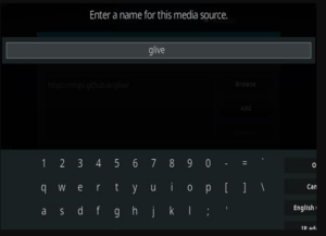 rename the media source as glive and click the OK button