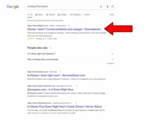 Locate “Downdetector” on the search results